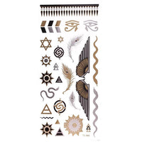 Cargar imagen en el visor de la galería, Tattoo Motivbogen golden silbern temporär Klebetattoos Schlange Ägypten Schmuck Tattoos - chic - net.de
