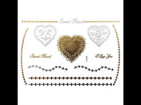 Load image into Gallery viewer, Tattoo Motivbogen golden silbern temporär Sweet Heart Herz Klebetattoos Schmuck Tattoos - chic - net.de
