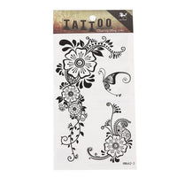 Load image into Gallery viewer, Tattoo schwarz Blumen Ranken Blätter Schmetterling Schnörkel temporär Klebetattoos - chic - net.de
