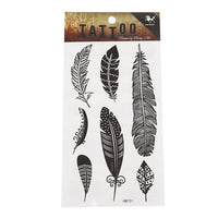 Load image into Gallery viewer, Tattoo schwarz Federn groß klein diverse Designs temporär Klebetattoos - chic - net.de
