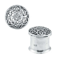 Load image into Gallery viewer, Silbertunnel Blume des Lebens 925 Sterling Silber Tunnel Plug Organic Expander
