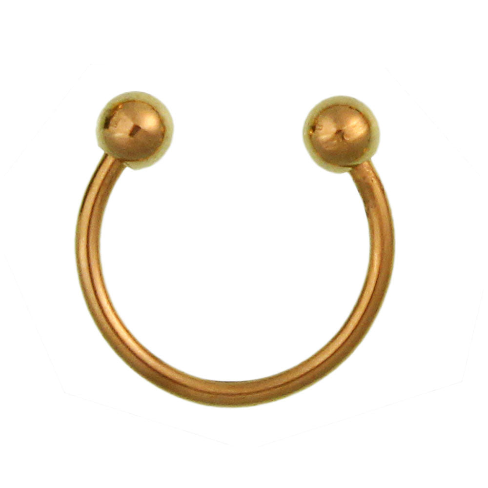 Circular Barbell Piercing mit Kugeln in gold aus Edelstahl Hufeisen
