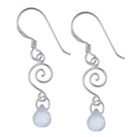 Load image into Gallery viewer, Zirkonia Ohrringe weiß Tropfen Spirale 925 Sterling Silber 19 mm Silberohrringe
