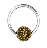 Cargar imagen en el visor de la galería, Universal Piercing Kugel Ring Edelstahl Brass Bögen - chic - net.de
