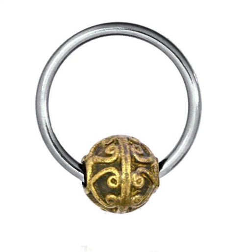 Universal Piercing Kugel Ring Edelstahl Brass Herzen - chic - net.de