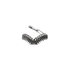 Cargar imagen en el visor de la galería, Universal Piercing Ring 925 Silber V Lorbeer Kranz - chic - net.de
