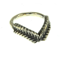 Cargar imagen en el visor de la galería, Universal Piercing Ring 925 Silber V Lorbeer Kranz - chic - net.de
