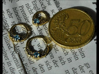 Cargar imagen en el visor de la galería, Universal Piercing Ring Brass Aqua Kristall Knoten celtic - chic - net.de
