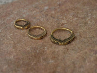 Cargar imagen en el visor de la galería, Universal Piercing Ring Brass Blätter Zweige gold - chic - net.de
