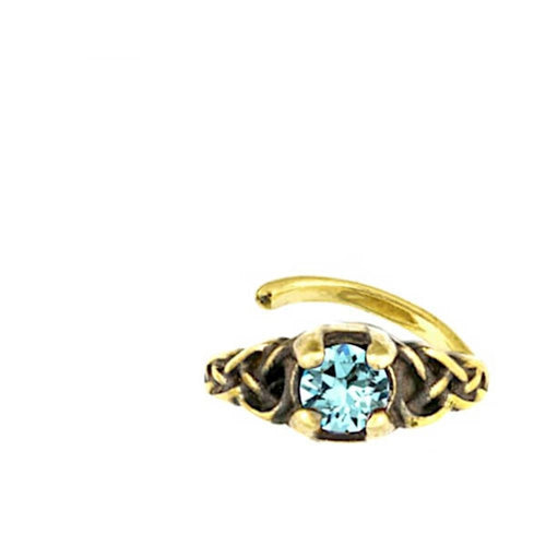 Universal Piercing Ring Brass Knoten celtic aqua Kristall - chic - net.de