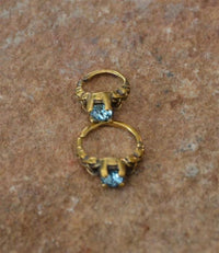 Cargar imagen en el visor de la galería, Universal Piercing Ring Brass Knoten celtic aqua Kristall - chic - net.de
