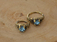 Cargar imagen en el visor de la galería, Universal Piercing Ring Brass Knoten celtic aqua Kristall - chic - net.de
