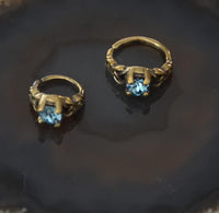 Cargar imagen en el visor de la galería, Universal Piercing Ring Brass Knoten celtic aqua Kristall - chic - net.de
