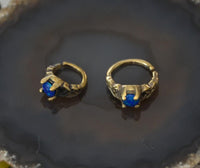 Cargar imagen en el visor de la galería, Universal Piercing Ring Brass Knoten celtic Opal blau - chic - net.de
