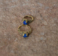 Cargar imagen en el visor de la galería, Universal Piercing Ring Brass Knoten celtic Opal blau - chic - net.de
