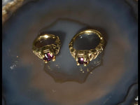 Cargar imagen en el visor de la galería, Universal Piercing Ring Brass Knoten celtic pink Kristall - chic - net.de
