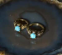 Cargar imagen en el visor de la galería, Universal Piercing Ring Brass Knoten celtic Türkis - chic - net.de
