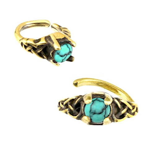 Universal Piercing Ring Brass Knoten celtic Türkis - chic - net.de