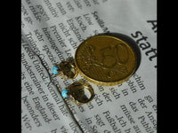 Cargar imagen en el visor de la galería, Universal Piercing Ring Brass Knoten celtic Türkis - chic - net.de
