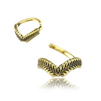 Cargar imagen en el visor de la galería, Universal Piercing Ring Brass Lorbeer Kranz V gold - chic - net.de
