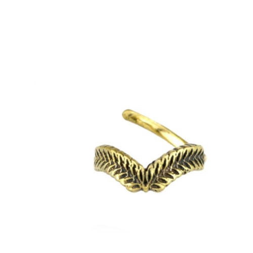 Universal Piercing Ring Brass Lorbeer Kranz V gold - chic - net.de