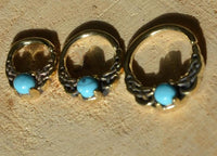 Cargar imagen en el visor de la galería, Universal Piercing Ring Brass Türkis Stein Knoten celtic - chic - net.de
