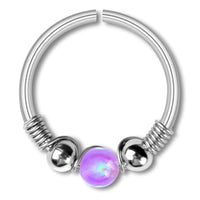 Cargar imagen en el visor de la galería, Universal Piercing Ring Edelstahl Opal Stein 0.8mm - chic - net.de
