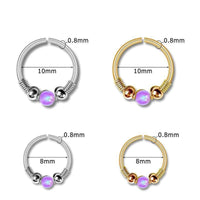 Cargar imagen en el visor de la galería, Universal Piercing Ring Edelstahl Opal Stein 0.8mm - chic - net.de
