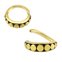 Cargar imagen en el visor de la galería, Universal Piercing Ring Messing gold Punkte - chic - net.de
