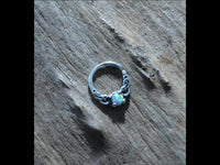 Cargar imagen en el visor de la galería, Universal Piercing Ring Silber Opal weiß Knoten celtic - chic - net.de

