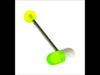 Cargar imagen en el visor de la galería, Zungen Piercing Edelstahl Pille Zunge 18mm weiß bunt - chic - net.de
