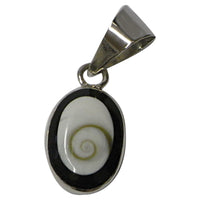 Load image into Gallery viewer, Shivaauge Silberanhänger oval schwarz 15 mm Anhänger 925er Sterling Silber Shiva Auge Eye Schmuck
