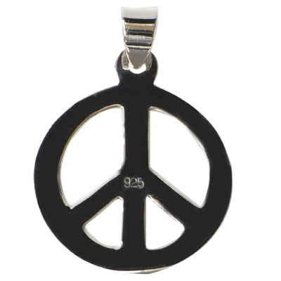 Anhänger 22 mm Peace rund Sterling Silber 925er glänzend Silberanhänger Damen Schmuck Kette
