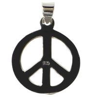Cargar imagen en el visor de la galería, Anhänger 22 mm Peace rund Sterling Silber 925er glänzend Silberanhänger Damen Schmuck Kette
