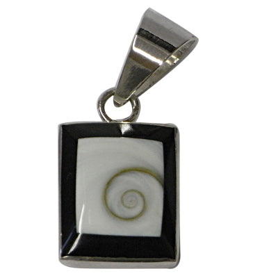 Shivaauge Silberanhänger Rechteck schwarz Anhänger 925er Sterling Silber Shiva Auge Eye Schmuck