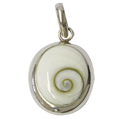 Shivaauge Silberanhänger oval Rand 22 mm Anhänger 925er Sterling Silber Shiva Auge Eye Damen Schmuck