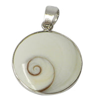 Load image into Gallery viewer, Shivaauge Silberanhänger 21 mm Anhänger rund 925er Silber Shiva Auge Eye Damen Schmuck
