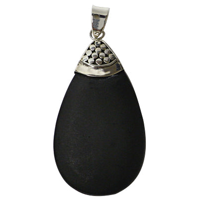 Lavasteinanhänger Unisex Anhänger 925er Sterling Silber Lavastein Schmuck Tropfen Punktmuster