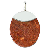 Load image into Gallery viewer, Korallenanhänger Silberanhänger Anhänger Koralle 925er Silber Damen Schmuck Mandel oval 50 mm
