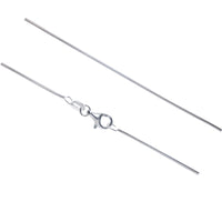 Load image into Gallery viewer, A 1 mm Silberkette &quot;Schlangen Kette Charmträger Collierkettchen&quot; aus 925er Sterling Silber mit kleinem, geschlossenem Ringchen-Verschluss, auf weißem Hintergrund präsentiert.
