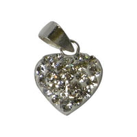 Load image into Gallery viewer, Herz weiß Glitzerschmuck Zirkonia Anhänger 12 mm 925er Sterling Silber Rückseite
