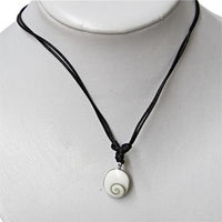 Load image into Gallery viewer, Kette Shivaauge oval Baumwolle Anhänger Schmuckdraht eingefasst (20x17mm) verstellbar
