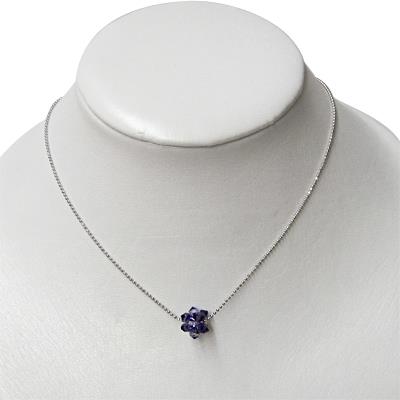 Necklace, purple star pendant, 12mm diameter, adjustable stainless steel chain