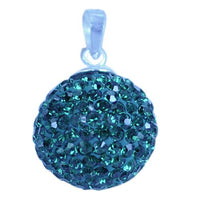 Load image into Gallery viewer, Glitzerkugel montana blau 14 mm Kristall Silberanhänger Anhänger 925er Silber Damen Glitzer Schmuck
