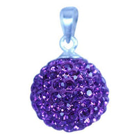 Load image into Gallery viewer, Glitzerkugel Amethyst lila 10 mm Kristall Silberanhänger Anhänger 925er Silber Damen Glitzer Schmuck
