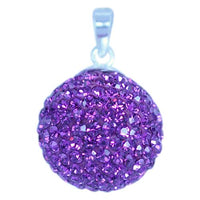 Load image into Gallery viewer, Glitzerkugel Amethyst lila 14 mm Kristall Silberanhänger Anhänger 925er Silber Damen Glitzer Schmuck
