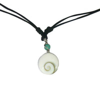 Load image into Gallery viewer, Shivaauge Kette Türkisstein 1,6cm Ø gewachst Baumwolle rund Shiva-Auge verstellbar
