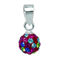 Cargar imagen en el visor de la galería, Glitzerschmuckset Kristall Zirkonia Kugel bunt Anhänger Ohrringe 925er Sterling Silber Damen Schmuck
