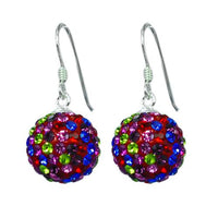 Cargar imagen en el visor de la galería, Glitzerschmuckset Kristall Zirkonia Glitzerkugeln bunt Anhänger Ohrringe 925er Sterling Silber Damen
