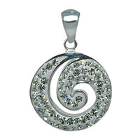 Cargar imagen en el visor de la galería, Glitzerschmuckset Kristall Zirkonia Schnecke weiß Anhänger Ohrringe 925er Silber Damen Schmuck
